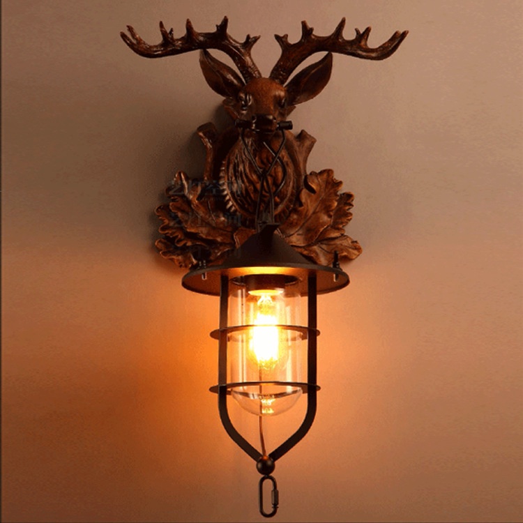 Đèn gắn tường hình đầu hươu phong cách cổ điển , trang trí nội thất ,quán ăn ,nhà hàng, quán bar