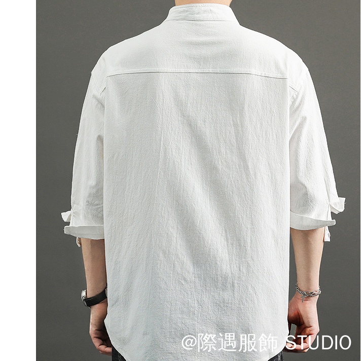 Áo Sơ Mi Vải Lanh Cotton Thoáng Khí Thời Trang Mùa Hè Size M-3Xl 3 Màu Tùy Chọn