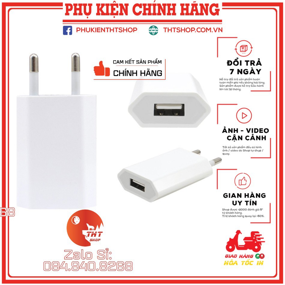 Củ Sạc IPhone Dẹt Zin ⚡️Chính Hãng APPLE⚡️BH 6 Tháng-1 Đổi 1