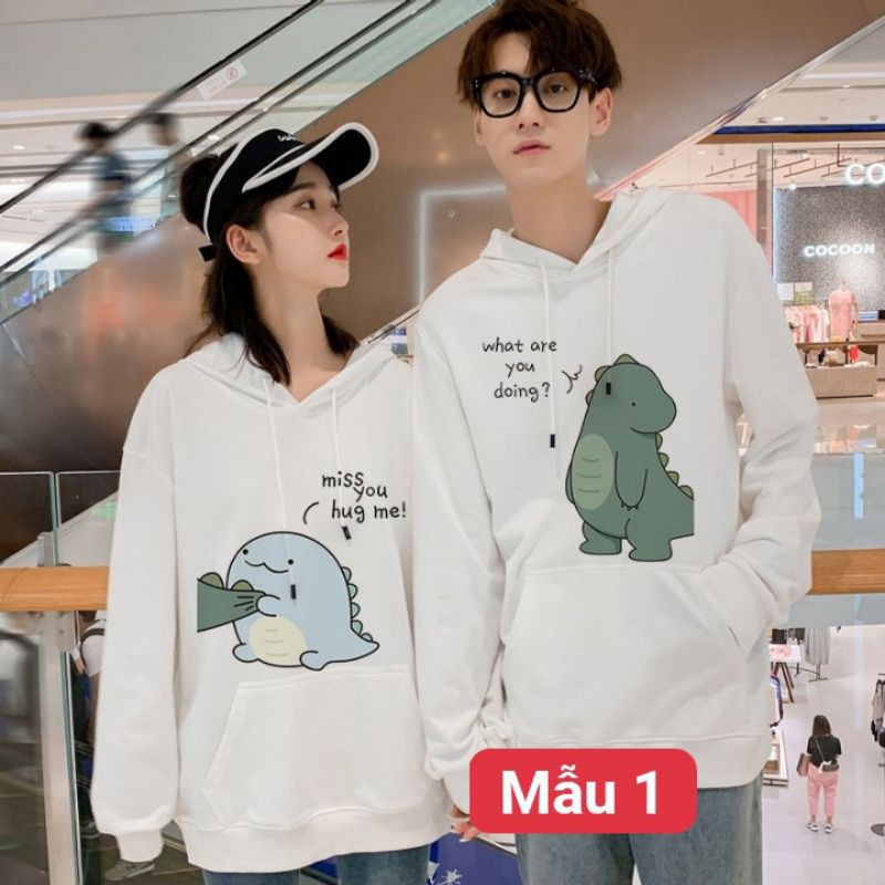 ÁO ĐÔI KHỦNG LONG HOODIE . CHẤT SIÊU ĐẸP