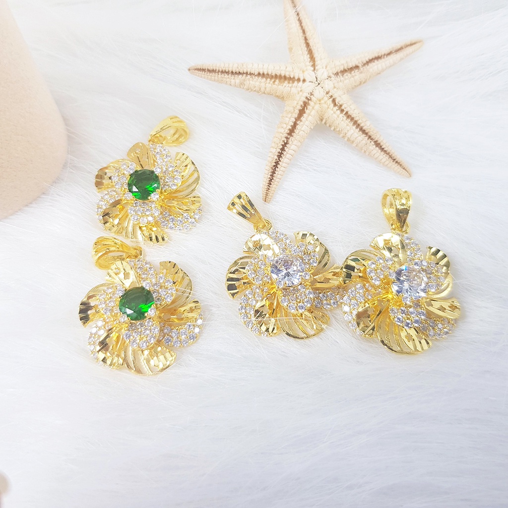 Mặt Dây Chuyền Nữ Dạng Charm Màu Vàng Nhiều Đá Sang Trọng Cao Cấp |BERRY JEWELRY