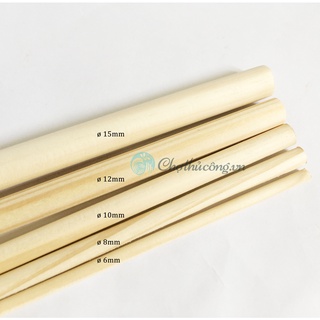 Combo 500 thanh gỗ thông Dài 12cm x phi 2cm
