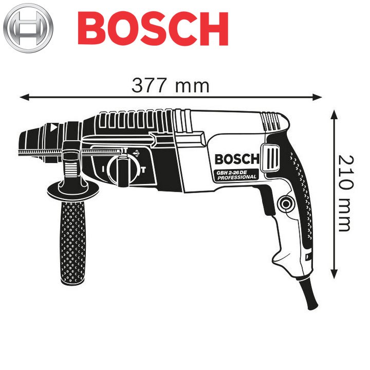 Máy khoan bê tông Bosch GBH 2-26E 800W Dùng mũi khoan SDS Plus