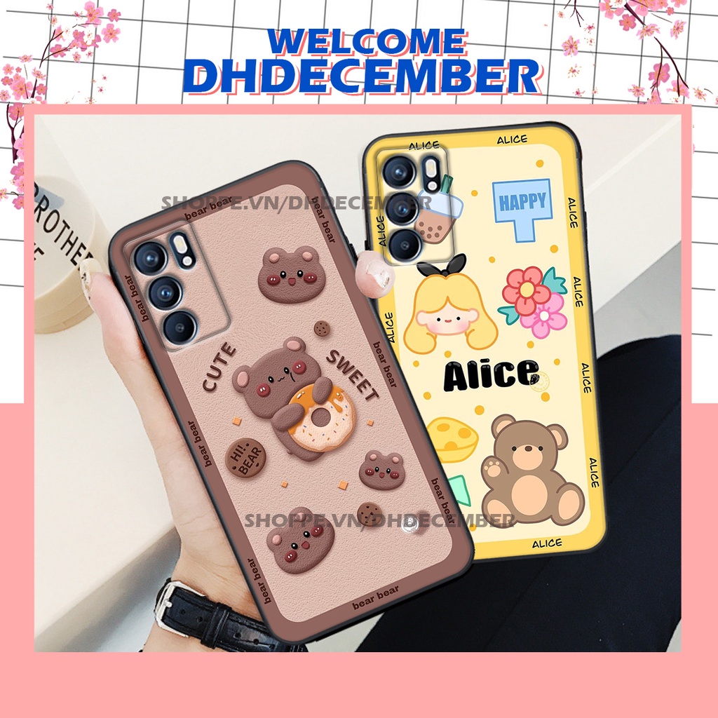 Ốp lưng Oppo RENO 6 4G - ỐP BẢO VỆ CAMERA  in hình 3D GẤU HỒNG-GẤU BE3R -XINH XẺO CỰC ĐẸP