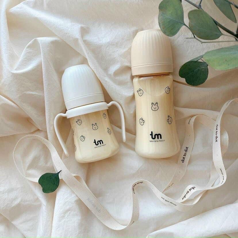 [FULLBOX] Bình tập hút nước/ bình nước Thỏ Tovi and Molly X Dot to Dot Bunny Hàn Quốc size 180ml/ 280ml (DOTTODOT)