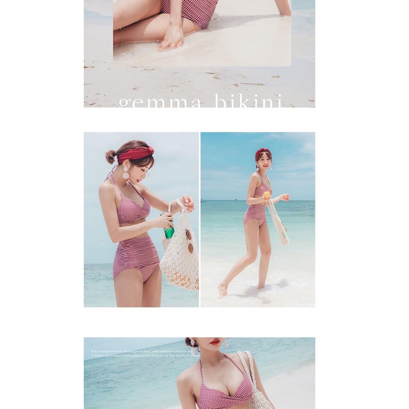 [Bikiniful] Đồ Bơi Tam Giác Cột Dây Lưng Cao Che Phủ Ngực Và Gọng Thép Phong Cách Hàn Quốc Quyến Rũ Cho Nữ