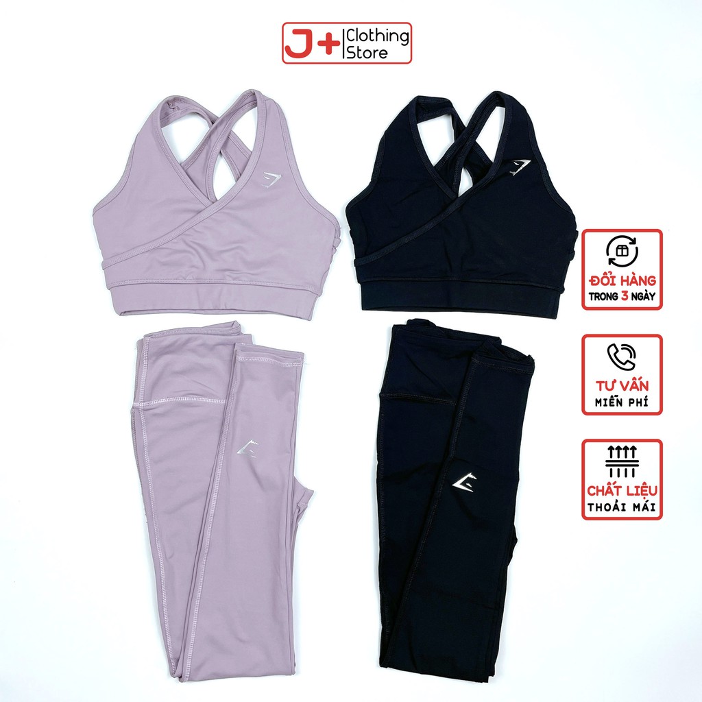 Set tập thể thao gym yoga siêu co giãn nữ J+ áo bra quần dài SGS