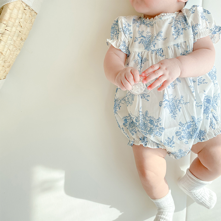 Set Áo Liền Quần + Băng Đô Đáng Yêu Cho Bé Gái Sơ Sinh