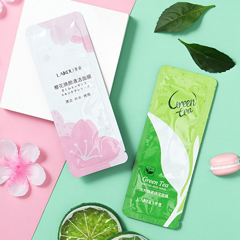 [Hàng mới về] Set 2 mặt nạ bùn tẩy tế bào chết làm sạch da mặt chiết xuất dâu tây/bơ hạt mỡ