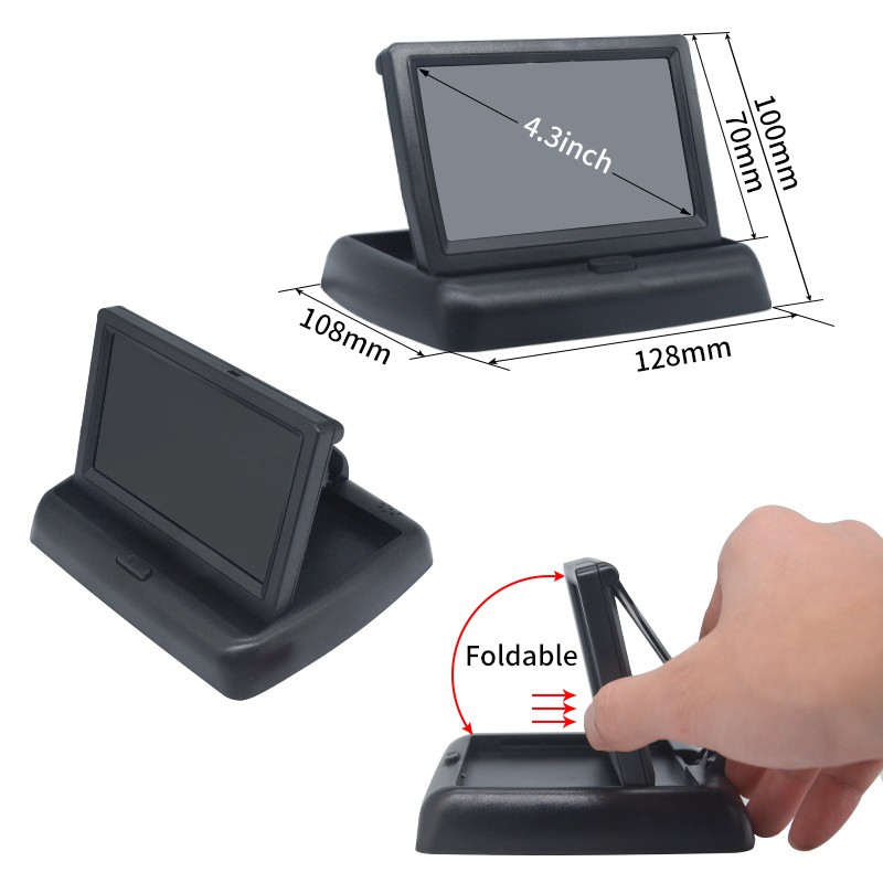 Màn Hình Màu 4.3 Inch TFT-LCD Kèm Hệ Thống Theo Dõi Đỗ Xe Cho Xe Hơi
