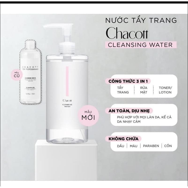 [Mẫu mới Chính Hãng] Nước tẩy trang Chacott 500ml