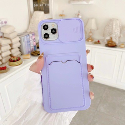 Ốp điện thoại bảo vệ camera có ngăn thẻ thích hợp cho Iphone 11 12 13 Pro PMax XS SE 2020 Mini XR X 6S 6 8 7 Plus