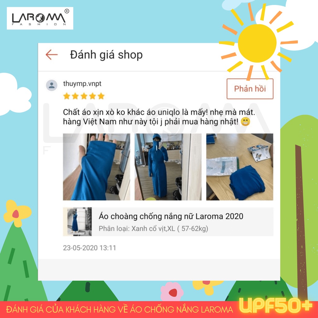 ⊙▲Choàng chống nắng nữ 2 lớp Laroma UPF50+ | Làm mát Kháng khuẩn Khử mùi | BigBuy360 - bigbuy360.vn