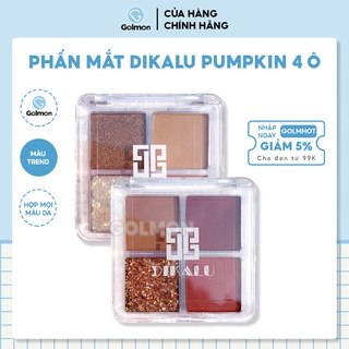 Phấn mắt Dikalu Pumpkin Wine Red 4 ô bảng mắt nhũ phấn mắt lì siêu hot nhỏ gọn Golmon