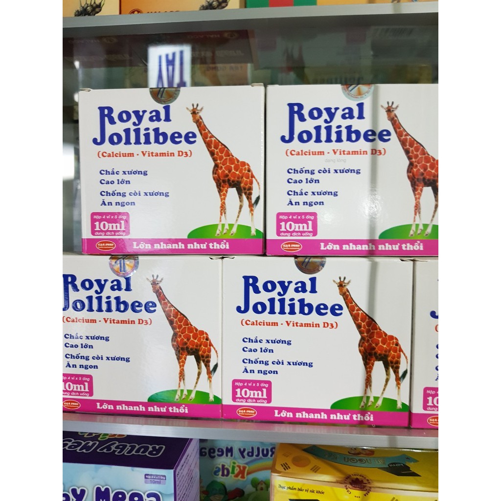 Siro Royal Jollibee Calcium Vitamin D3 - Giúp xương răng chắc khỏe, tăng chiều cao, hỗ trợ tiêu hóa, tăng hấp thu