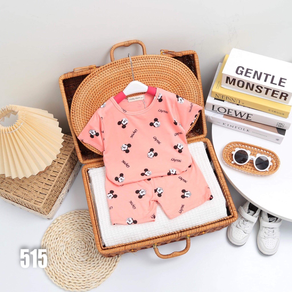 Bộ Ngắn Minky Mom In Họa Tiết Siêu Đẹp, Bé Trai-Bé Gái, 7-19KG.