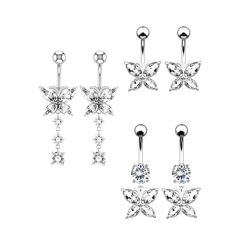 1 Khuyên rốn hình bướm đính đá cá tính