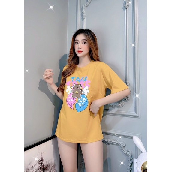 Áo thun form rộng oversize thêu