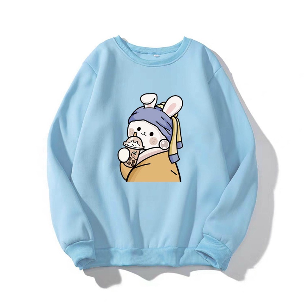 ÁO SWEATER IN CÔ GÁI TRÀ SỮA CỰC ĐẸP NHIỀU MÀU
