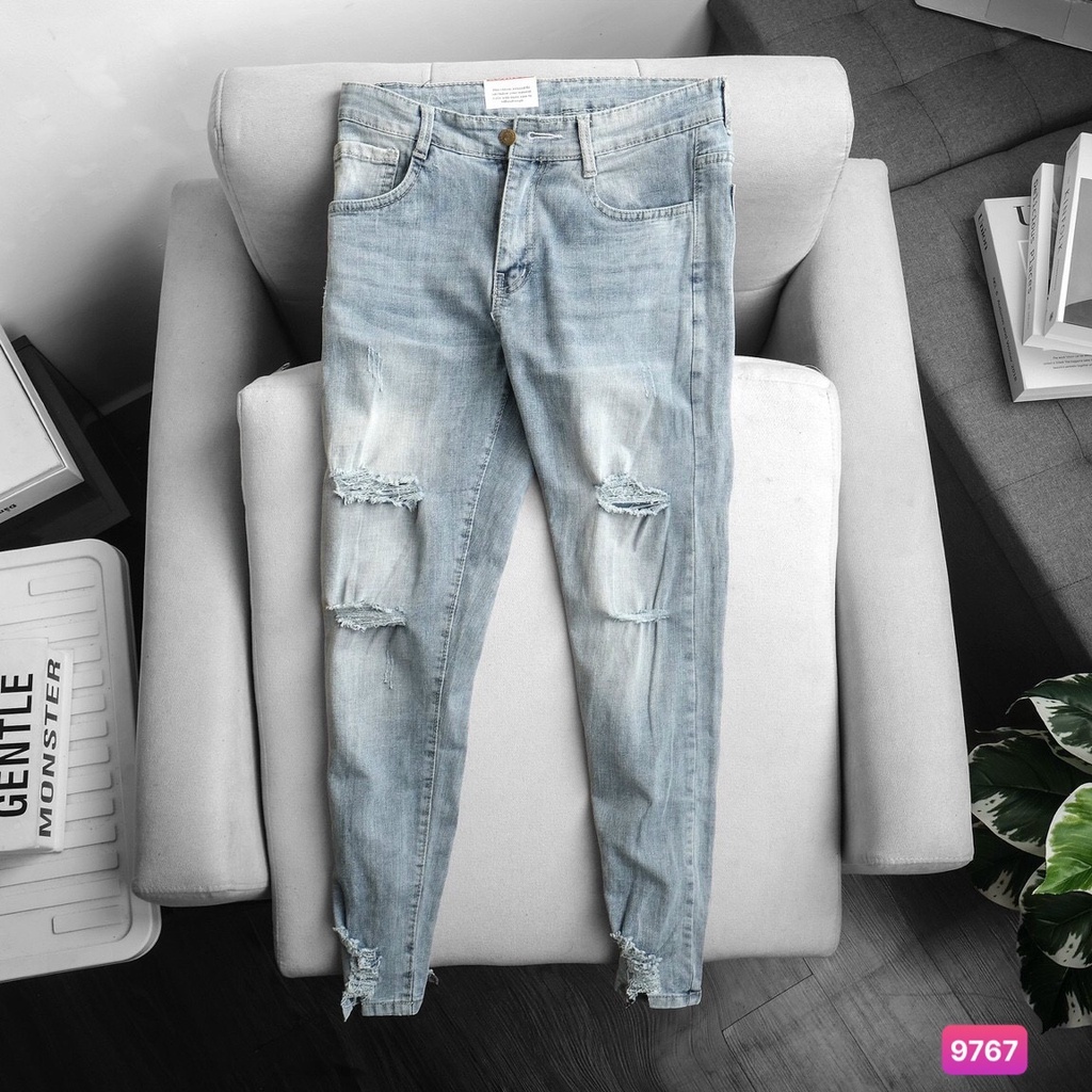 Quần Jean Nam Co giãn Ống Đứng Rin Chất Bò Co Giãn 4 Chiều M34