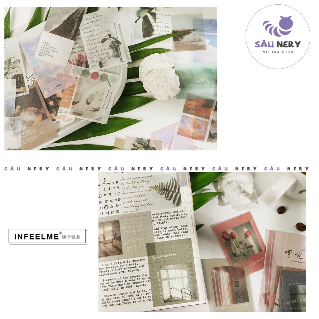 [SALE XẢ HÀNG] Sâu Nery - SN38 - Set 40 miếng dán sticker decor trang trí Time Letter Series INFEEL ME | BigBuy360 - bigbuy360.vn