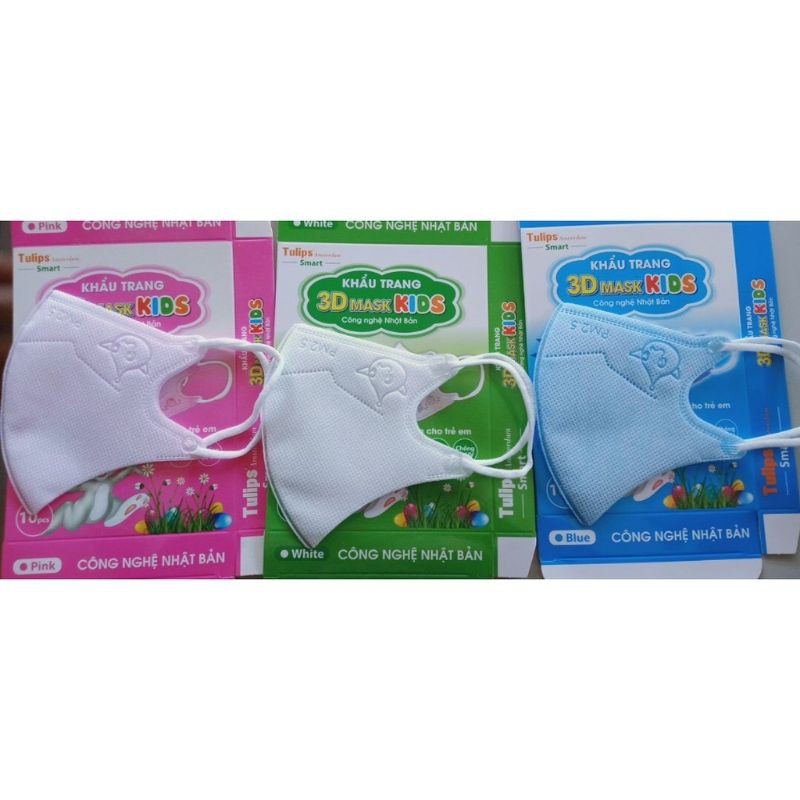 ( Combo 2 hộp) Khẩu trang 3D mask kids Tulip cho bé (hộp 10 chiếc)