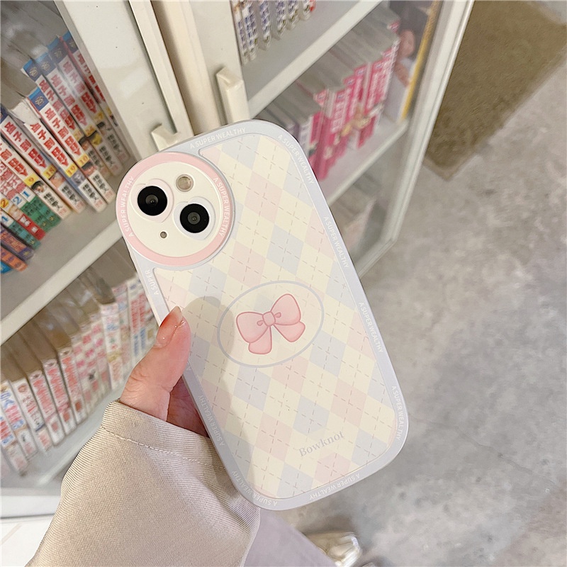 Ốp lưng iphone ốp Điện Thoại Hình Tròn Đính Nơ Cho iPhone 14 13 12 11 PROMAX XS XR XSMAX SE2020 6 7 8PLUS