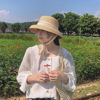Mũ cói dây buộc
