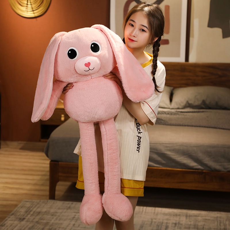 Đồ Chơi Thỏ Nhồi Bông Mềm Mại Kéo Dãn 120CM Cho Trẻ Em Và Người Lớn