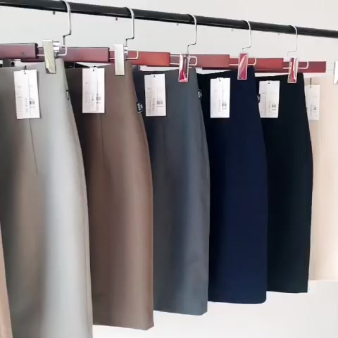 Chân váy công sở chữ A cạp cao suông dài SONMI Hàn Quốc thiết kế cao cấp co giãn xẻ tà màu đen trắng xanh HARMONY ROSE | BigBuy360 - bigbuy360.vn