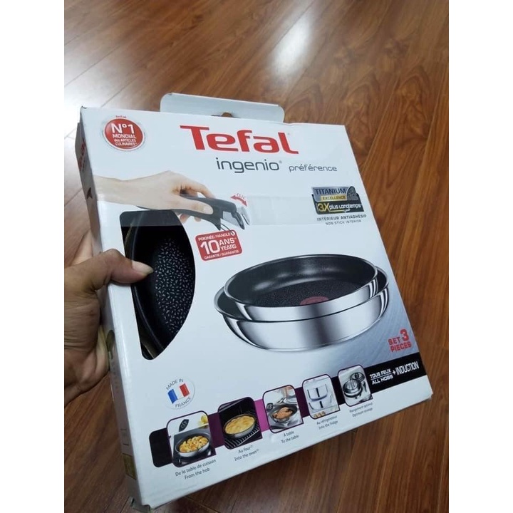 Set 2 chảo TEFAL Ingenio Preference, cán rời, size 22cm và 26cm