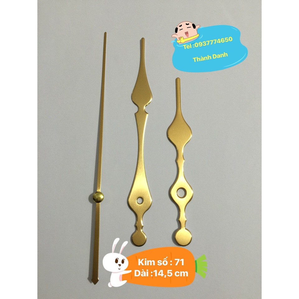 Kim trôi - Bộ kim vàng dài 14,5cm và máy trôi Đài Loan loại tốt trục 13mm