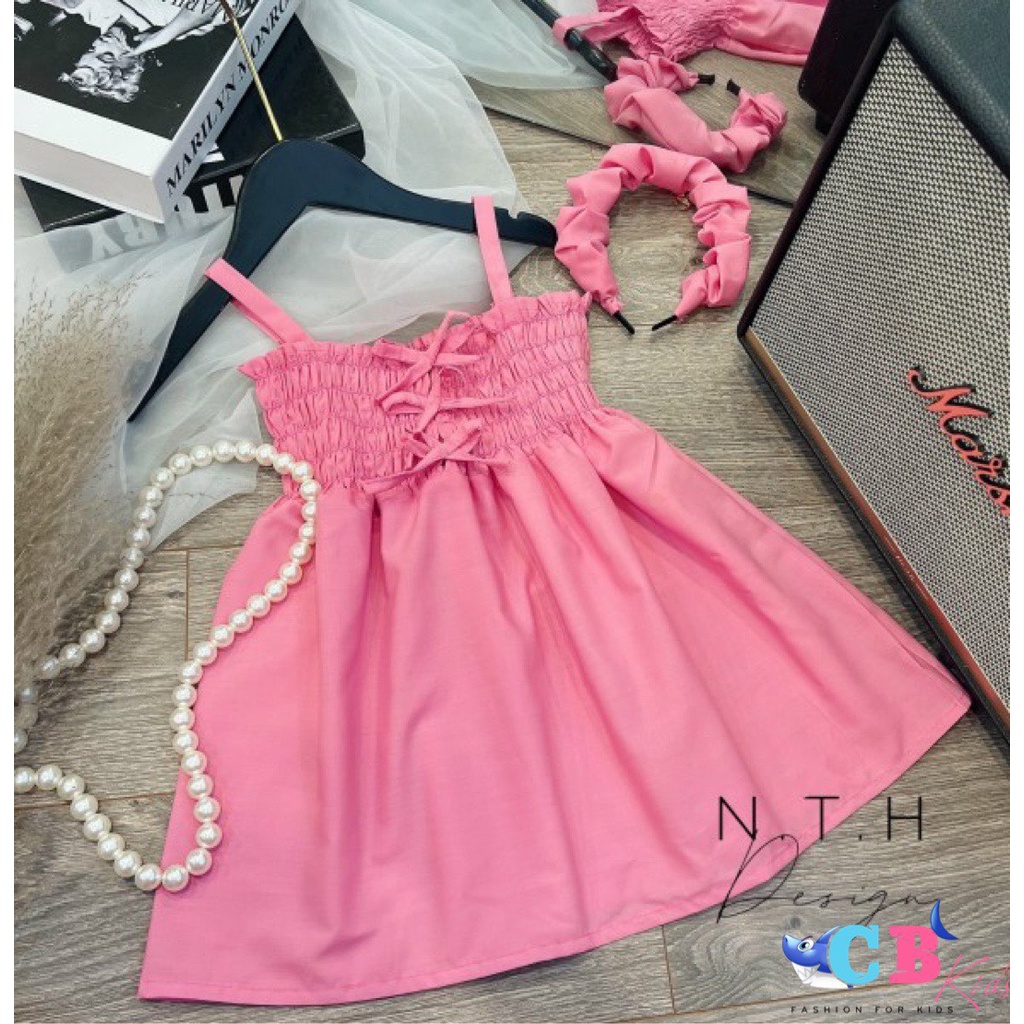 Váy bèo nhún KÈM BỜM xinh cho bé gái - VBKB