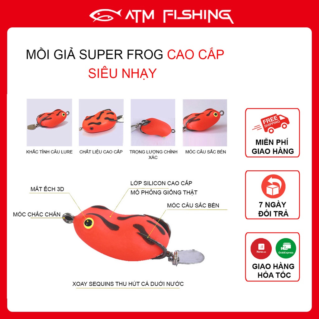 Mồi Giả Câu Lure Super Frog Chất Liệu Nhựa Dẻo Có Mùi Thu Hút Cá