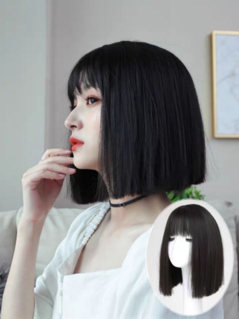 Tóc giả vic ngang siêu hót hít tặng kèm lưới và lược