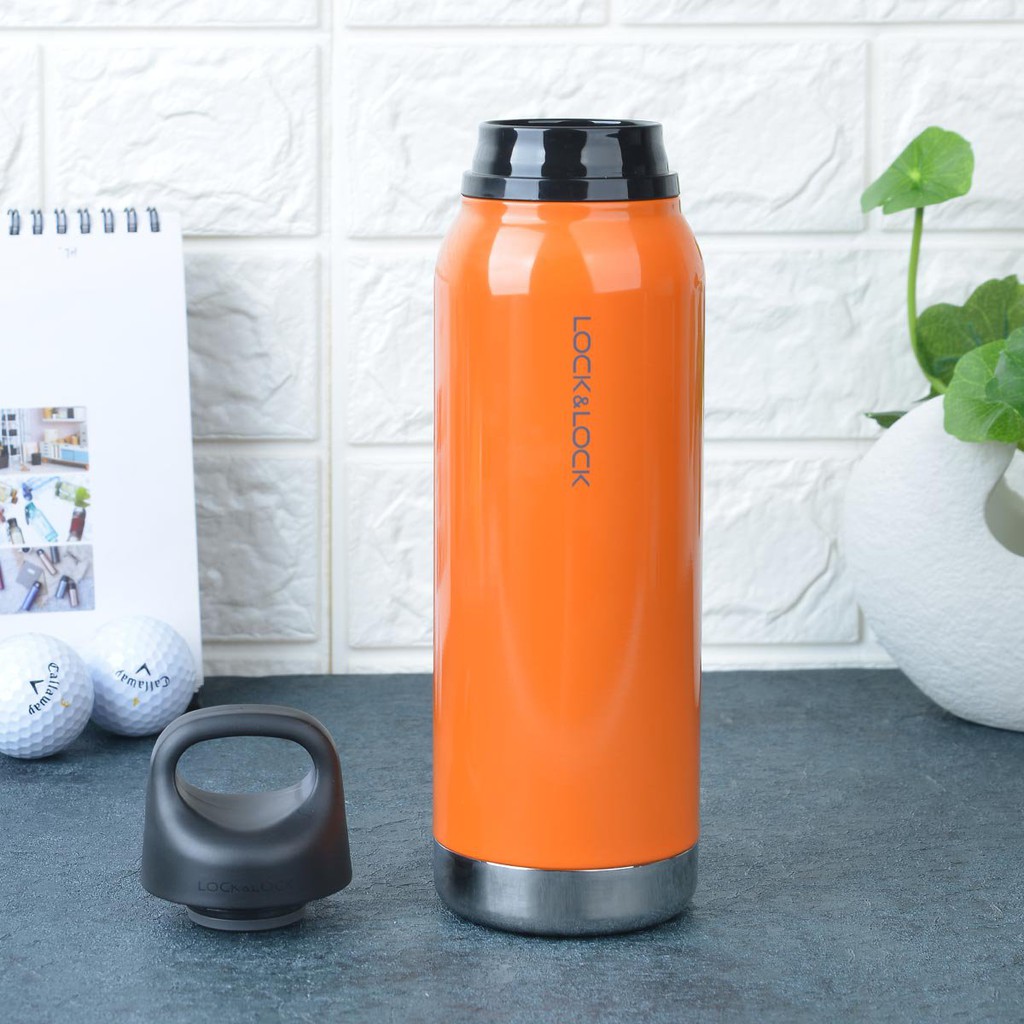 Bình giữ nhiệt bằng thép không gỉ Lock&Lock Loop Tumbler 620ml Màu cam - LHC4154