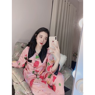 Đồ bộ mặc nhà cổ tiểu thư- lụa satin-hàng chất xịn xò