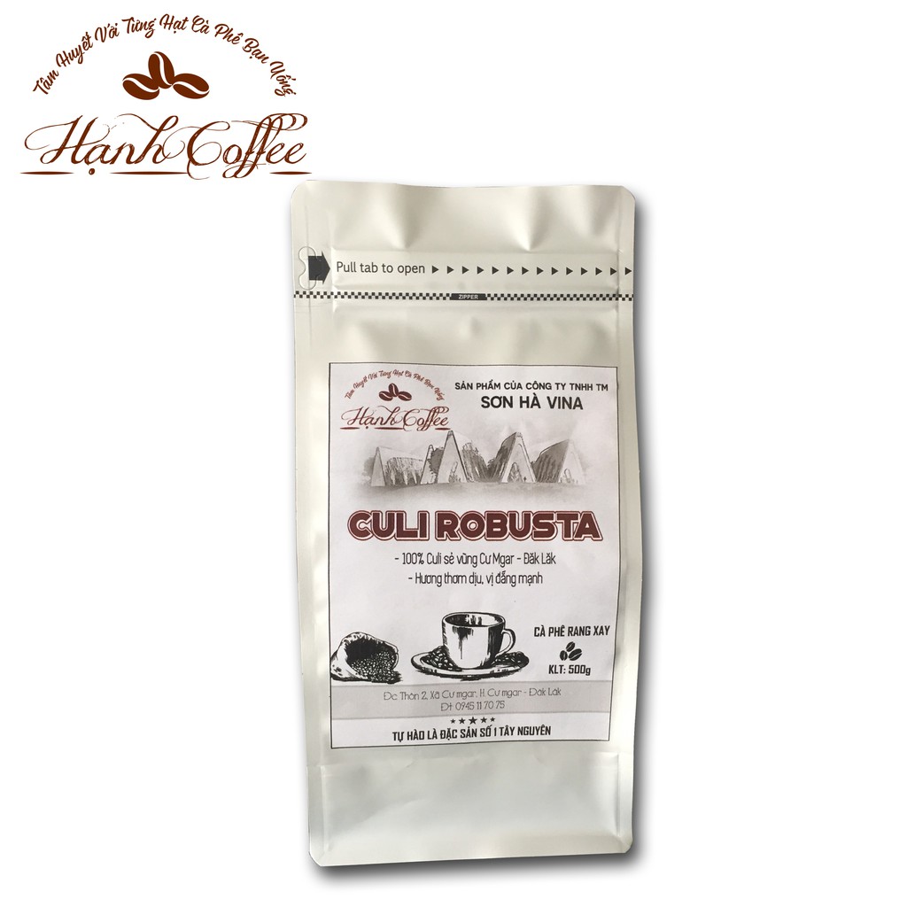 500GR CÀ PHÊ NGUYÊN CHẤT CULI ROBUSTA MỘC