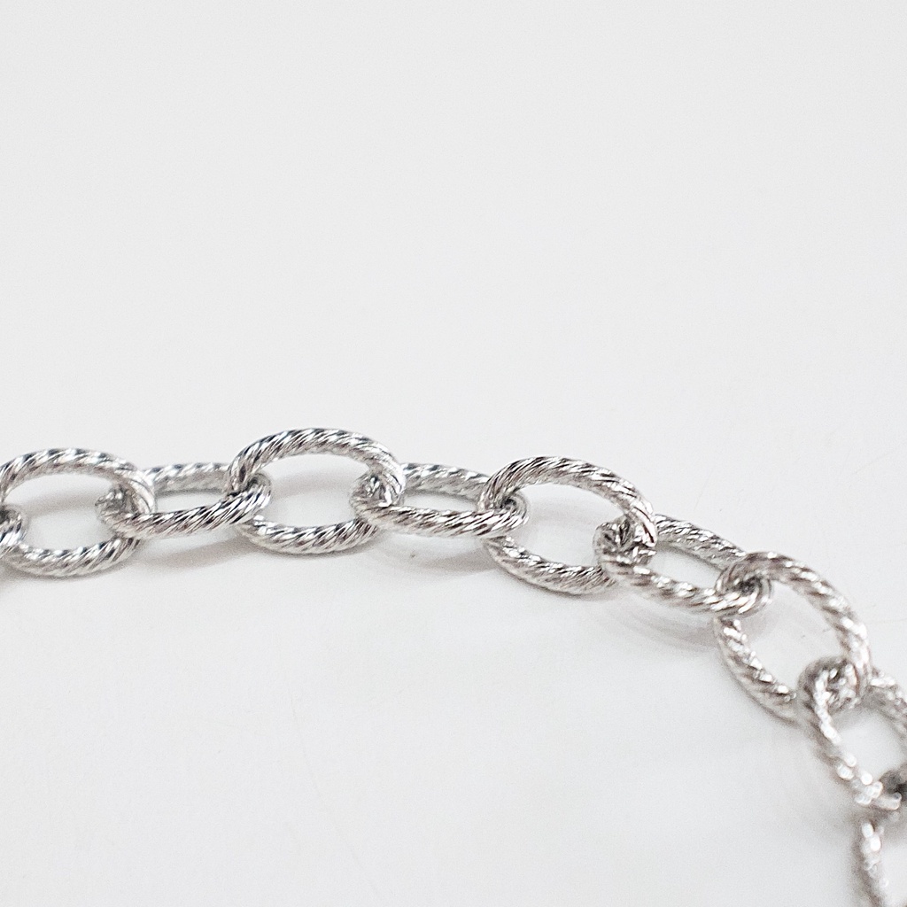 Vòng Tay Titan Unisex  Xích Basic Cắt Cạnh Không Đen Không Hoen Gỉ Không Phai Màu Không Ngứa Bền julies box 66 bracelet