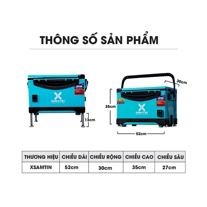 Thùng Câu Xsamtin 3500 PRO MAX, thùng đài tag fishing