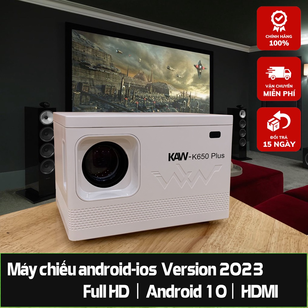 Máy Chiếu Mini KAW-K550/K650/K435, Full HD 1080p - Rạp Chiếu Mini Tại Nhà, Hệ điều hành Android - Bảo Hành 12 Tháng