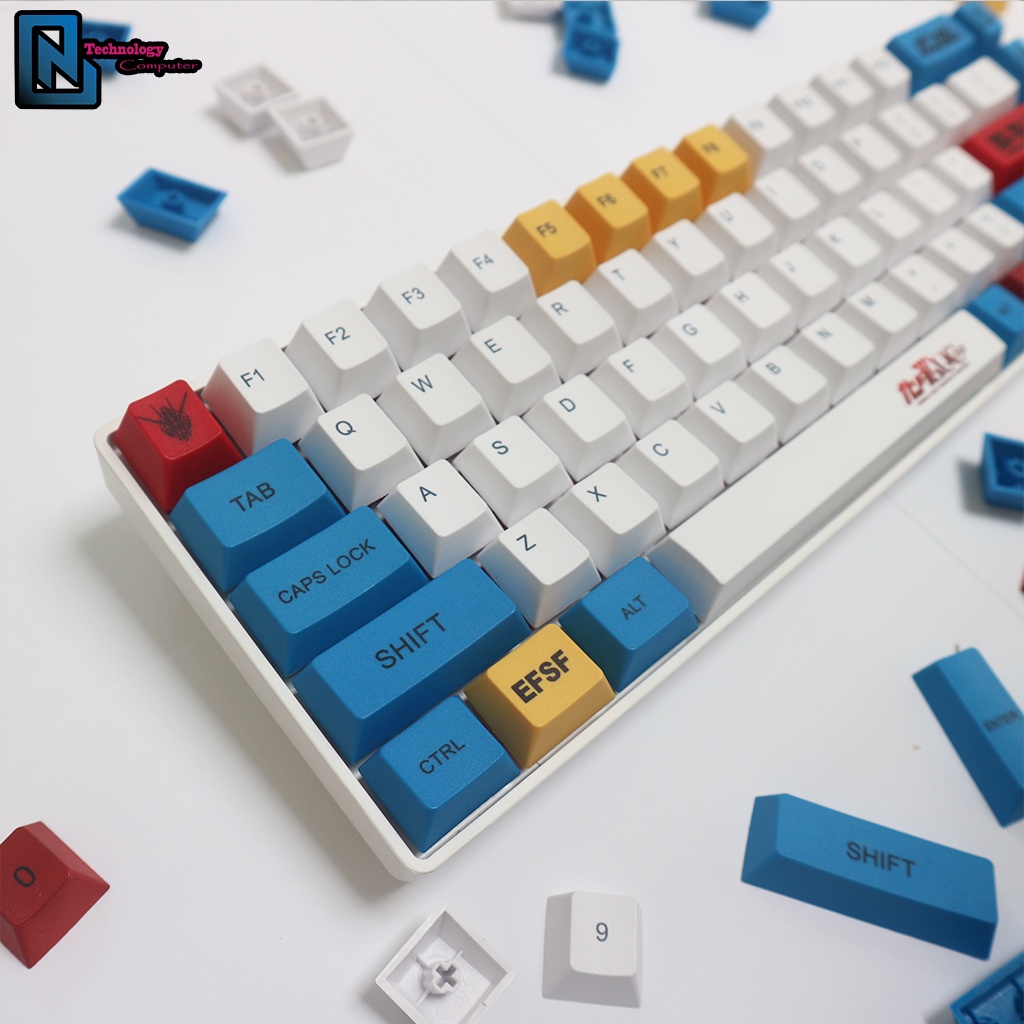 Nút Keycap PBT Gundam Kiểu OEM 123 Phím Dành Cho Bàn Phím Cơ Hỗ Trợ La