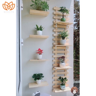 Kệ gỗ thông treo tường trang trí ban công, ngoại thất đẹp, treo cây, hoa, kệ trang trí MEGOVN.home