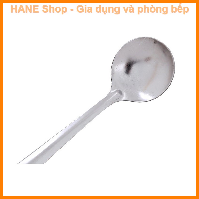 Bộ 10 muỗng soup tròn inox cán dài trơn 17.5 cm