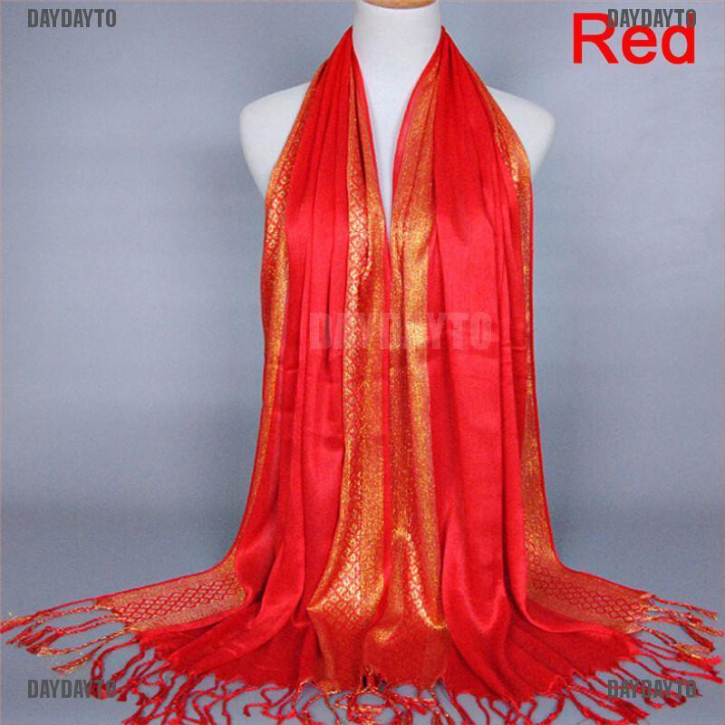 Daydayto S Khăn Choàng Cotton Pashmina Dài Tua Rua Thời Trang