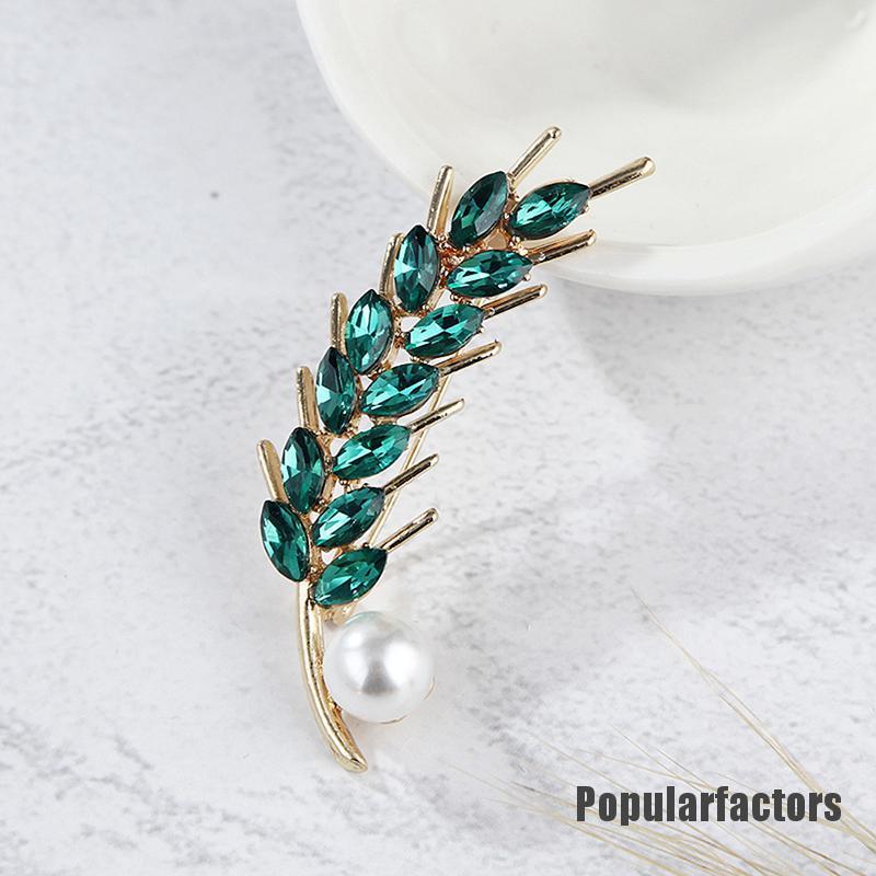 Ghim Cài Áo Hình Chiếc Lá Đính Đá Nhân Tạo Thời Trang