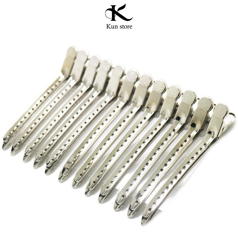 Kẹp vịt sắt định hình tóc sóng nước vỉ 12 chiếc