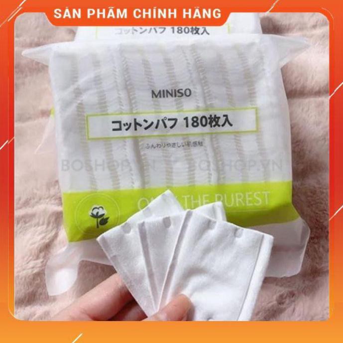 Bông tẩy trang miniso Nhật bản [FREE SHIP] 180 miếng