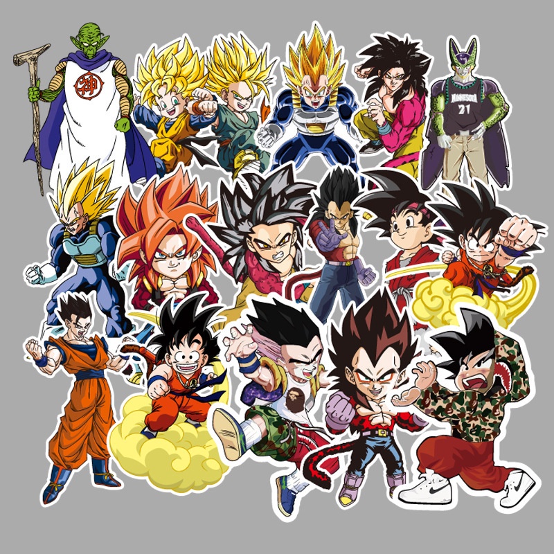 Set 100 Sticker Dragon Ball Super hình dán 7 Viên ngọc rồng chống nước dán mũ bảo hiểm laptop xe máy