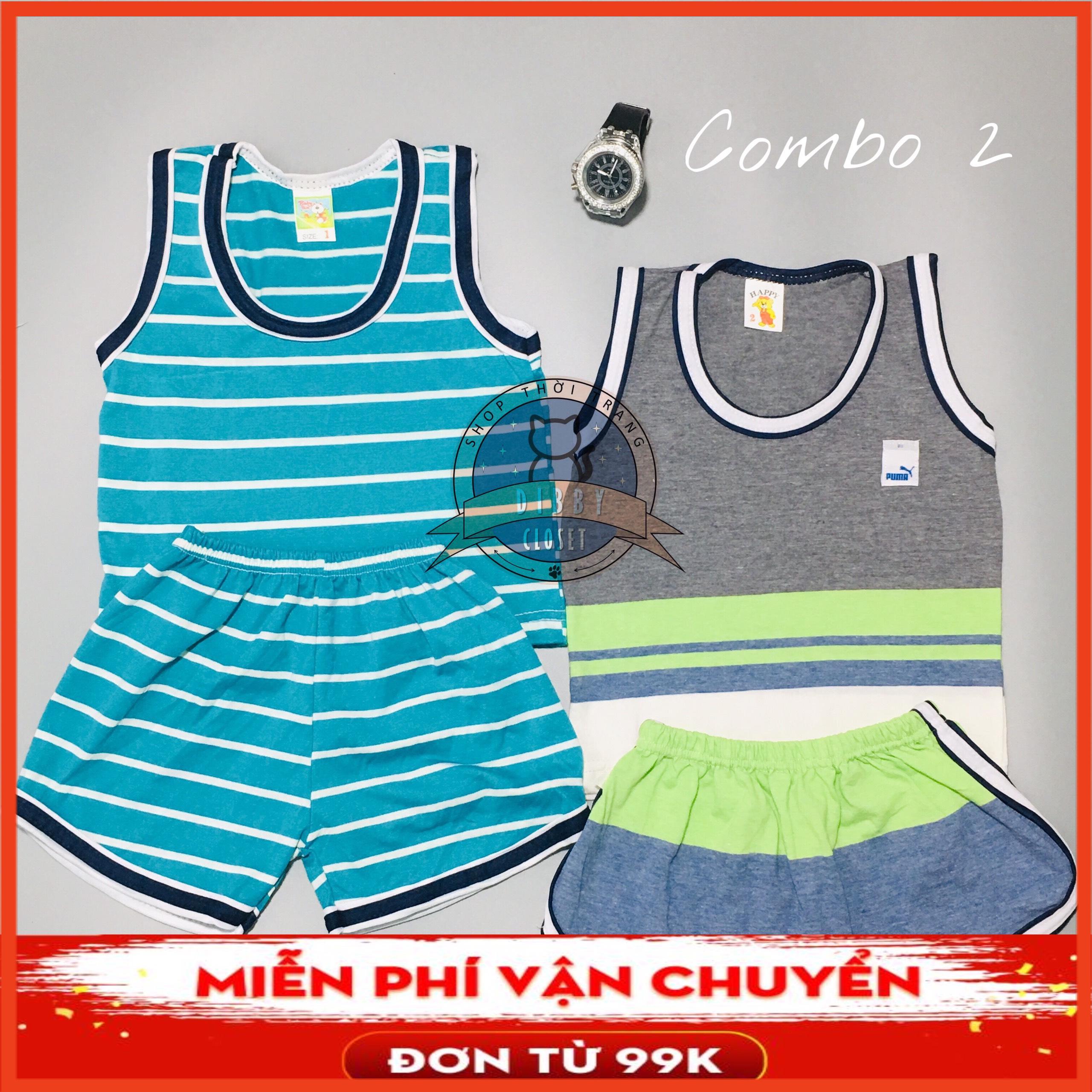 Đồ bộ 3 lỗ sát nách vải 100% cotton bao thấm hút mồ hôi thoãi mái vận động (từ 8-65kg) | BigBuy360 - bigbuy360.vn